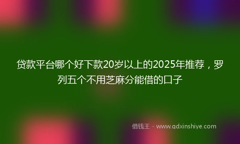 贷款平台哪个好下款20岁以上的2025年推荐，罗列五个不用芝麻分能借的口子