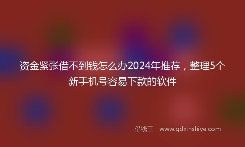 资金紧张借不到钱怎么办2024年推荐，整理5个新手机号容易下款的软件