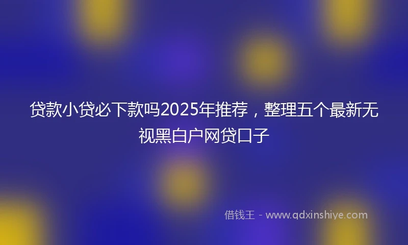 贷款小贷必下款吗2025年推荐，整理五个最新无视黑白户网贷口子