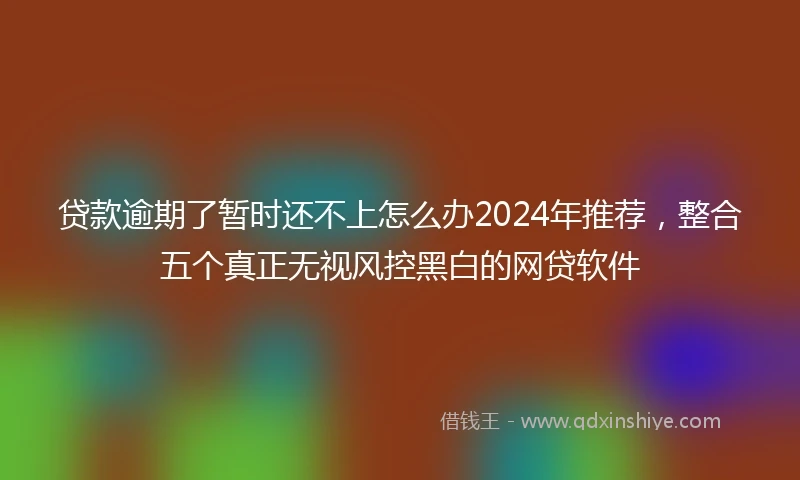 贷款逾期了暂时还不上怎么办2024年推荐，整合五个真正无视风控黑白的网贷软件