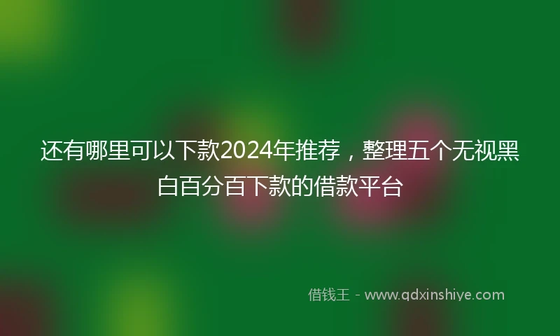还有哪里可以下款2024年推荐，整理五个无视黑白百分百下款的借款平台