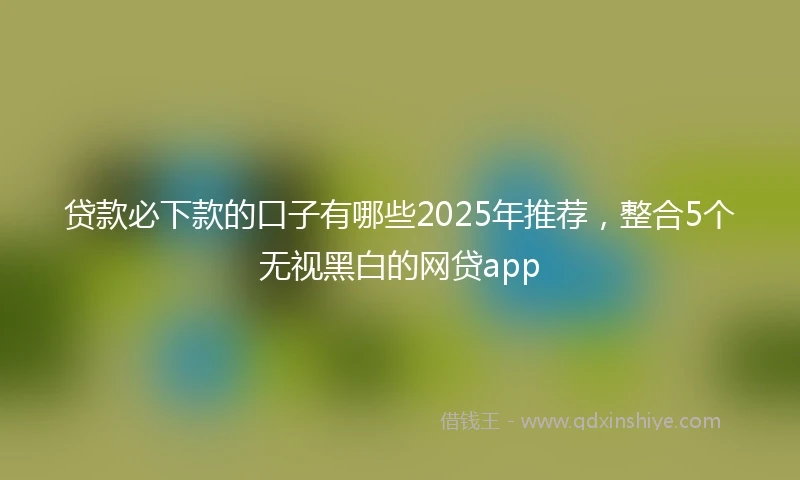 贷款必下款的口子有哪些2025年推荐，整合5个无视黑白的网贷app