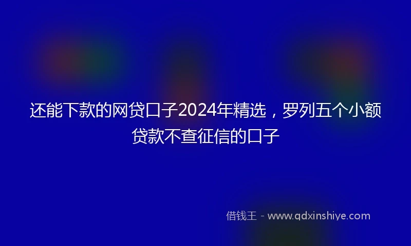 还能下款的网贷口子2024年精选，罗列五个小额贷款不查征信的口子