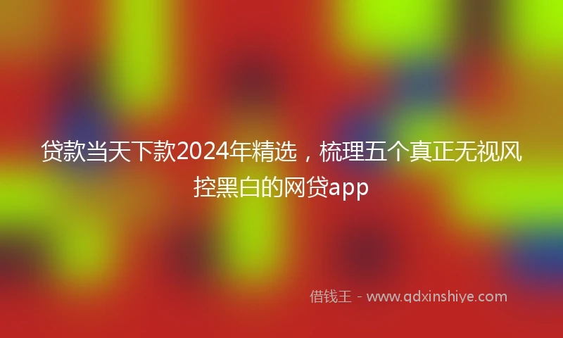 贷款当天下款2024年精选，梳理五个真正无视风控黑白的网贷app