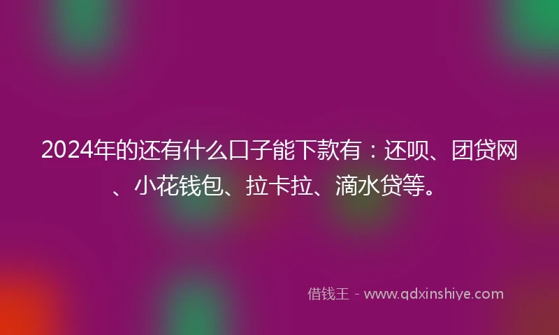 2024年的还有什么口子能下款有：还呗、团贷网、小花钱包、拉卡拉、滴水贷等。