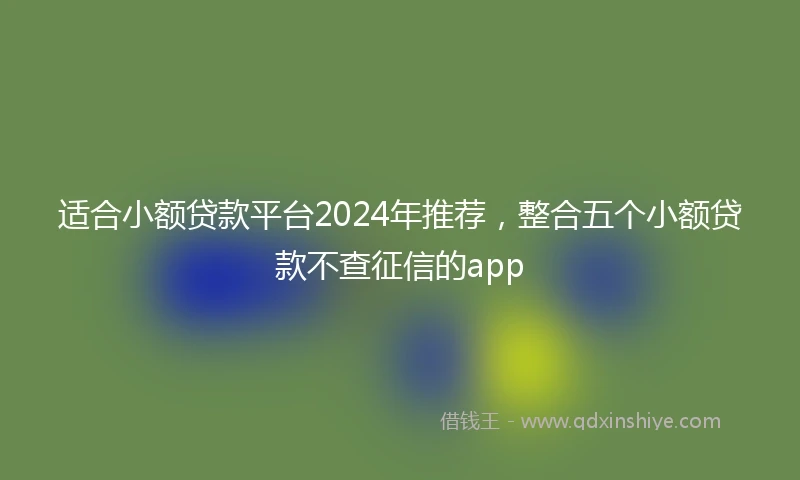 适合小额贷款平台2024年推荐，整合五个小额贷款不查征信的app