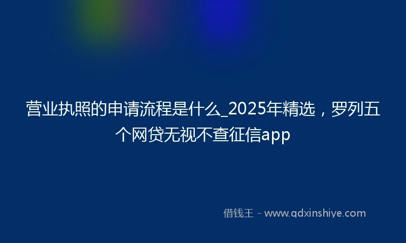 营业执照的申请流程是什么_2025年精选，罗列五个网贷无视不查征信app