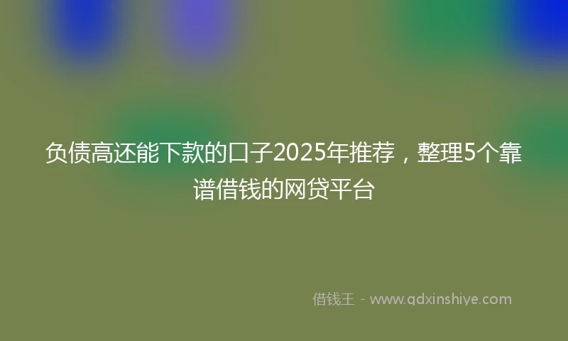 负债高还能下款的口子2025年推荐，整理5个靠谱借钱的网贷平台