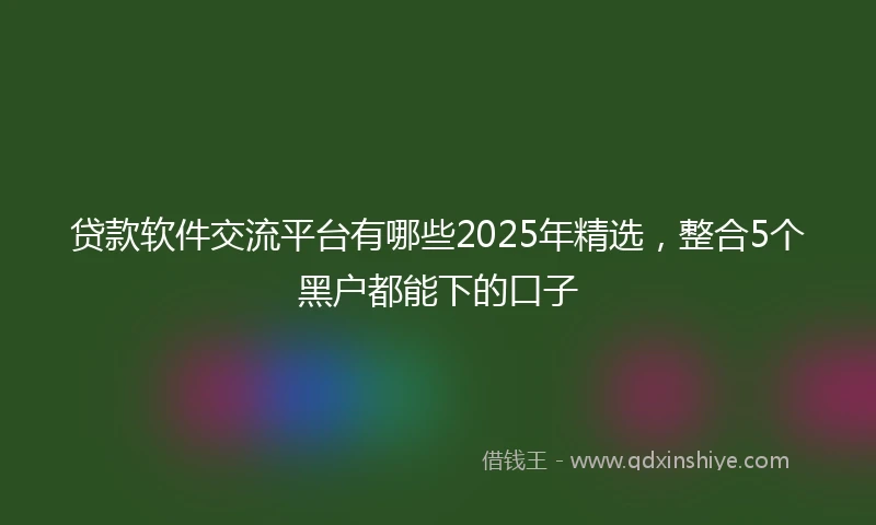 贷款软件交流平台有哪些2025年精选，整合5个黑户都能下的口子