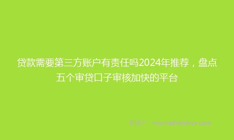 贷款需要第三方账户有责任吗2024年推荐，盘点五个审贷口子审核加快的平台