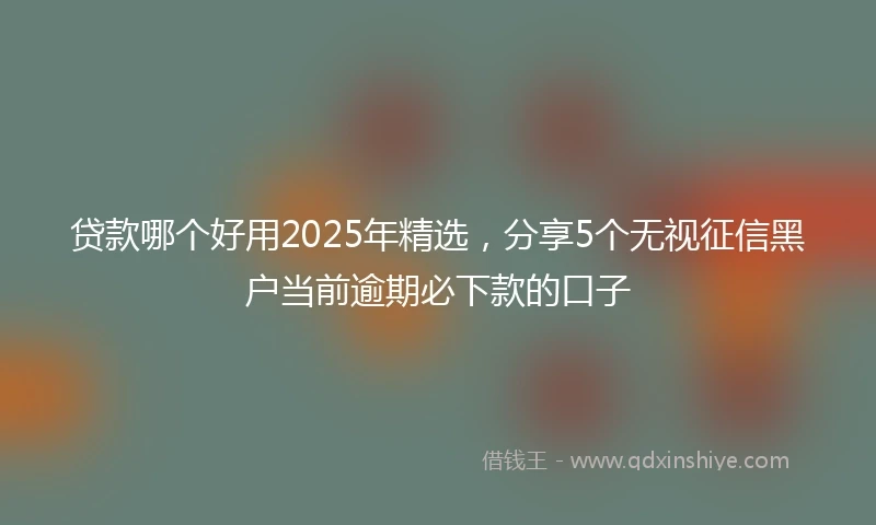 贷款哪个好用2025年精选，分享5个无视征信黑户当前逾期必下款的口子