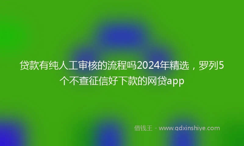 贷款有纯人工审核的流程吗2024年精选,罗列5个不查征信好下款的网贷app