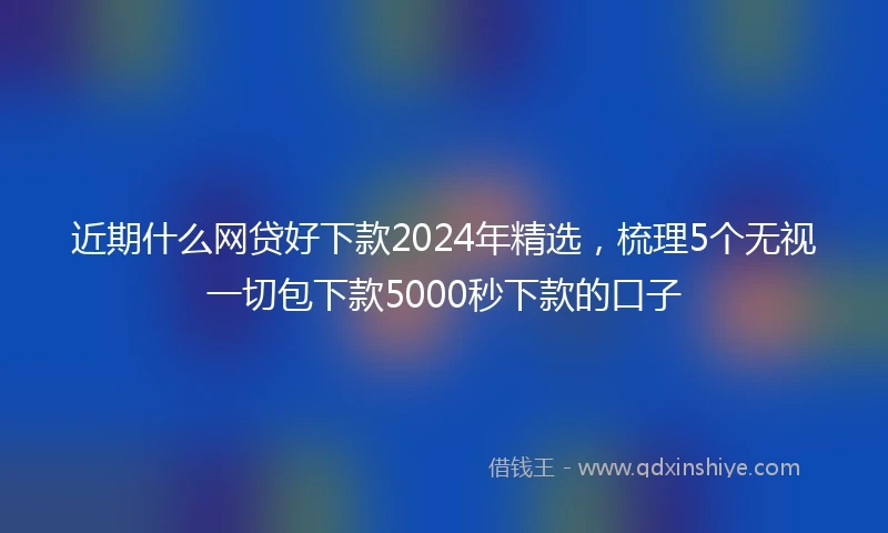 近期什么网贷好下款2024年精选，梳理5个无视一切包下款5000秒下款的口子
