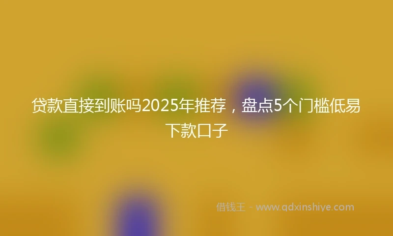 贷款直接到账吗2025年推荐，盘点5个门槛低易下款口子