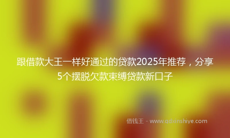 跟借款大王一样好通过的贷款2025年推荐，分享5个摆脱欠款束缚贷款新口子