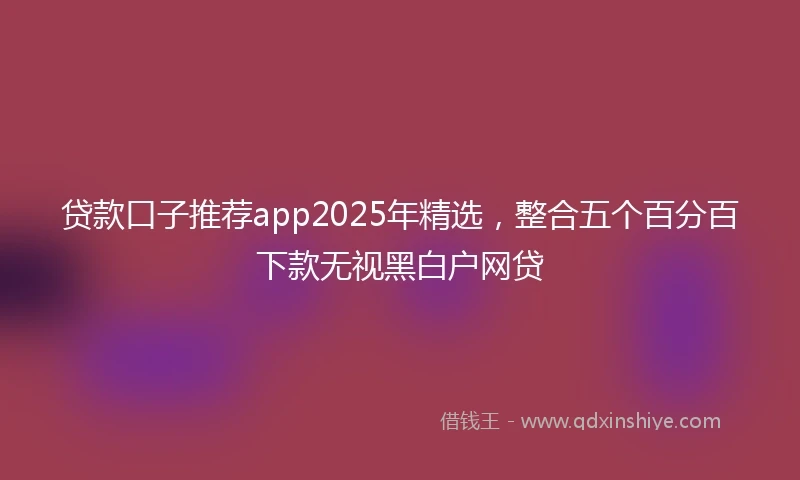 贷款口子推荐app2025年精选，整合五个百分百下款无视黑白户网贷