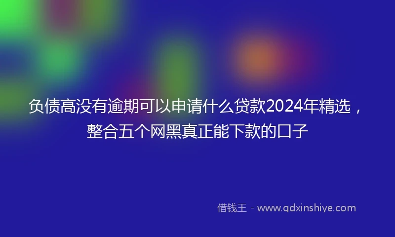 负债高没有逾期可以申请什么贷款2024年精选，整合五个网黑真正能下款的口子