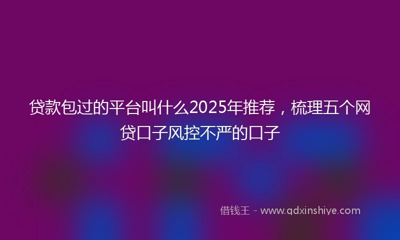 贷款包过的平台叫什么2025年推荐，梳理五个网贷口子风控不严的口子
