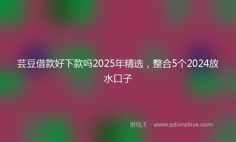 芸豆借款好下款吗2025年精选，整合5个2024放水口子