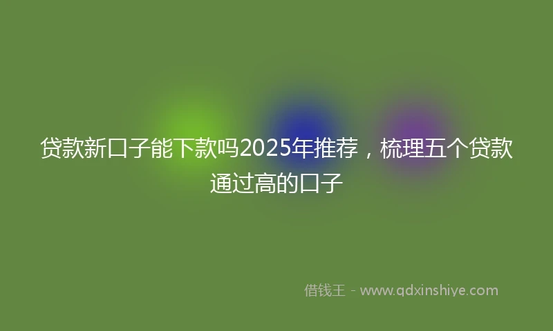 贷款新口子能下款吗2025年推荐，梳理五个贷款通过高的口子