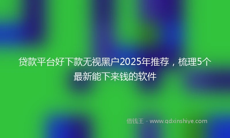 贷款平台好下款无视黑户2025年推荐，梳理5个最新能下来钱的软件