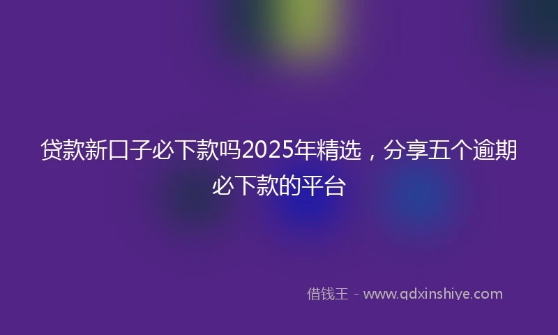 贷款新口子必下款吗2025年精选，分享五个逾期必下款的平台