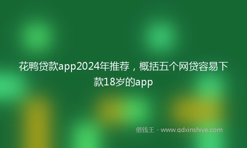 花鸭贷款app2024年推荐，概括五个网贷容易下款18岁的app