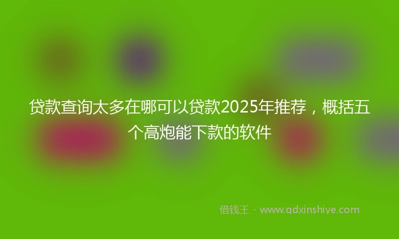 贷款查询太多在哪可以贷款2025年推荐，概括五个高炮能下款的软件