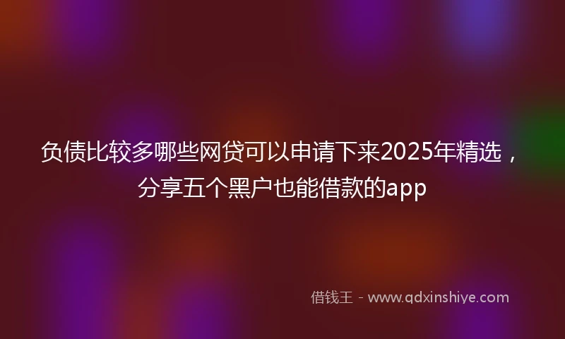 负债比较多哪些网贷可以申请下来2025年精选，分享五个黑户也能借款的app