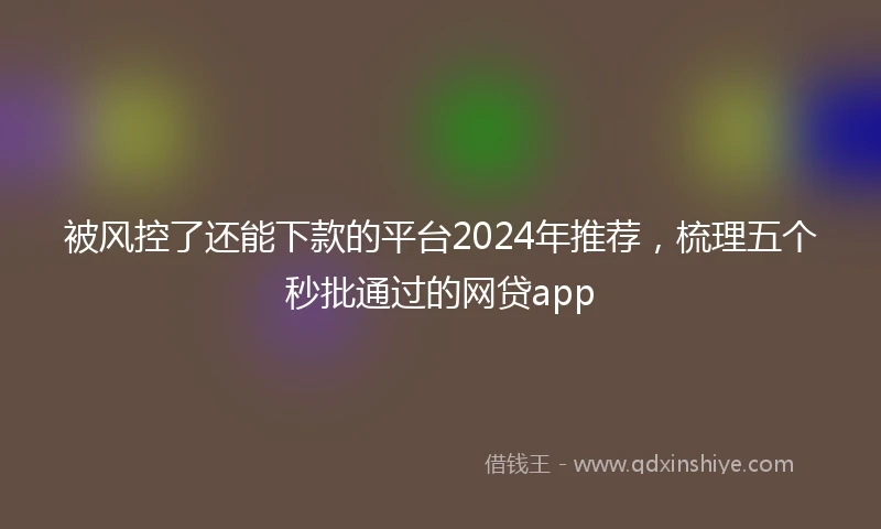 被风控了还能下款的平台2024年推荐，梳理五个秒批通过的网贷app