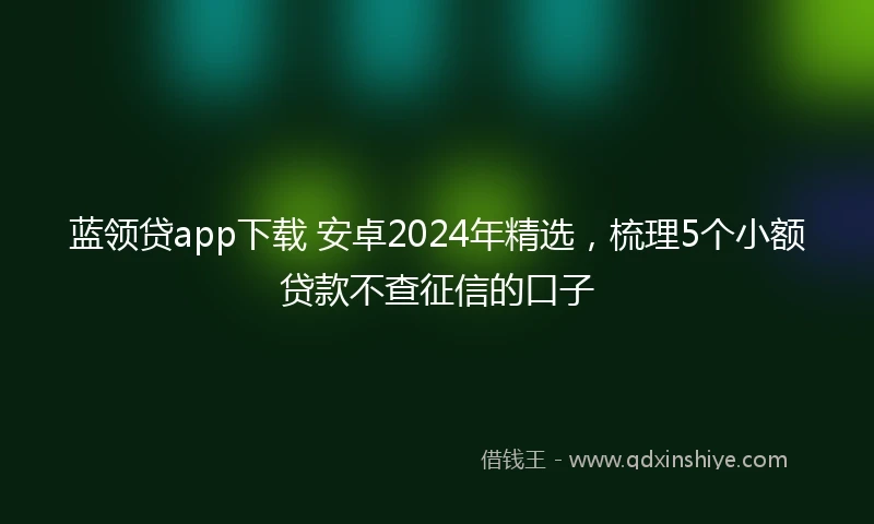 蓝领贷app下载 安卓2024年精选，梳理5个小额贷款不查征信的口子