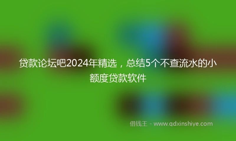贷款论坛吧2024年精选，总结5个不查流水的小额度贷款软件