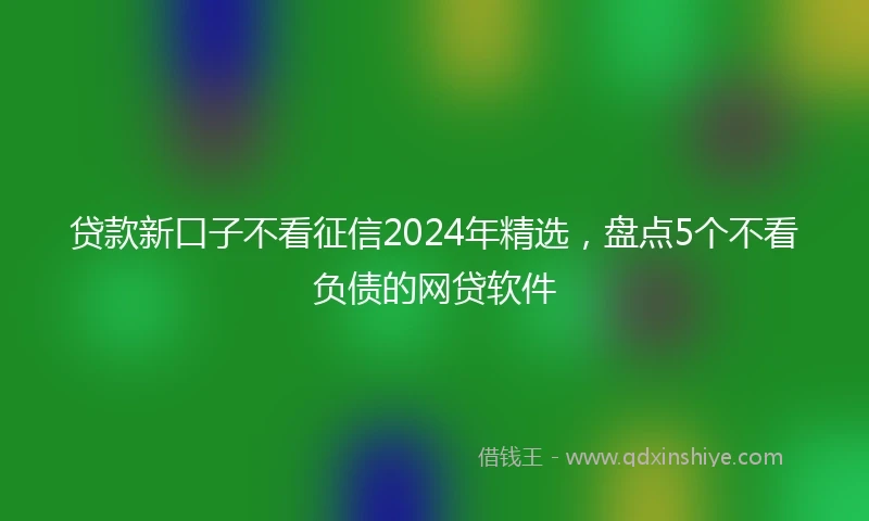 贷款新口子不看征信2024年精选，盘点5个不看负债的网贷软件