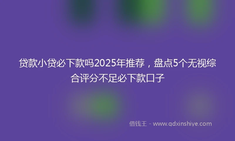 贷款小贷必下款吗2025年推荐，盘点5个无视综合评分不足必下款口子