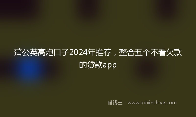 蒲公英高炮口子2024年推荐，整合五个不看欠款的贷款app