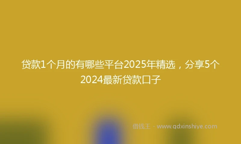 贷款1个月的有哪些平台2025年精选，分享5个2024最新贷款口子