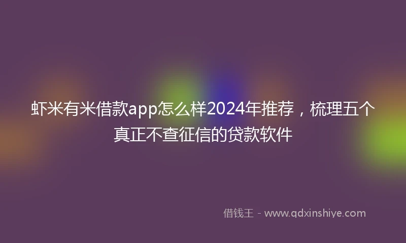 虾米有米借款app怎么样2024年推荐，梳理五个真正不查征信的贷款软件