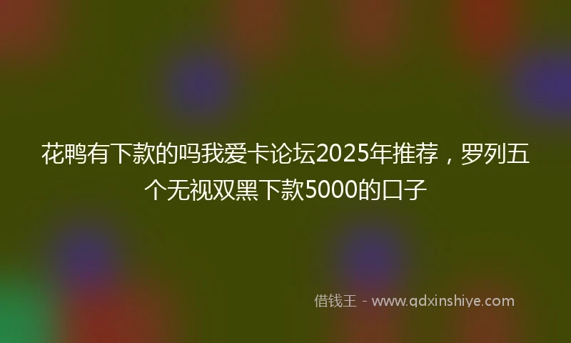 花鸭有下款的吗我爱卡论坛2025年推荐，罗列五个无视双黑下款5000的口子