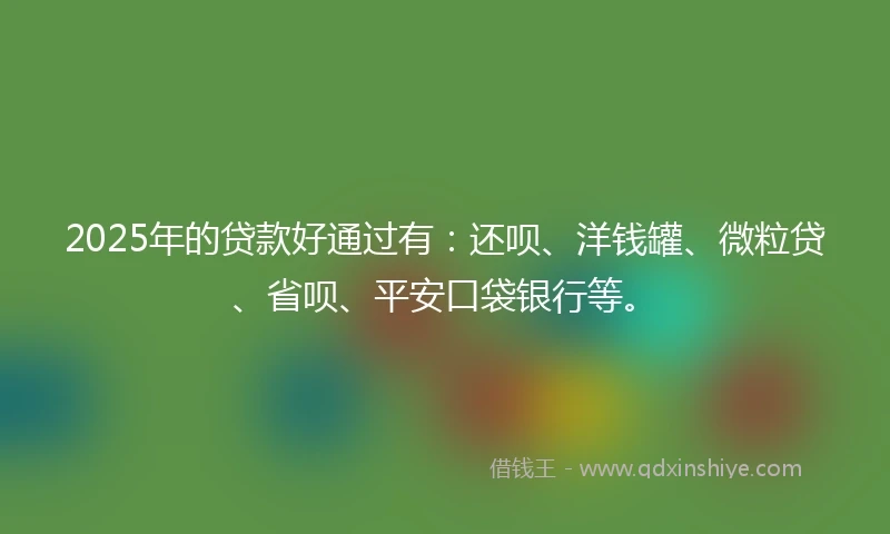 2025年的贷款好通过有：还呗、洋钱罐、微粒贷、省呗、平安口袋银行等。