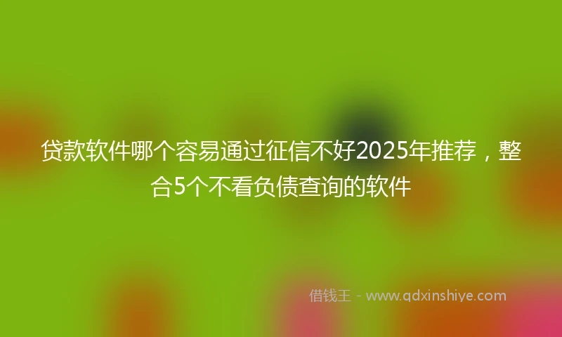 贷款软件哪个容易通过征信不好2025年推荐，整合5个不看负债查询的软件