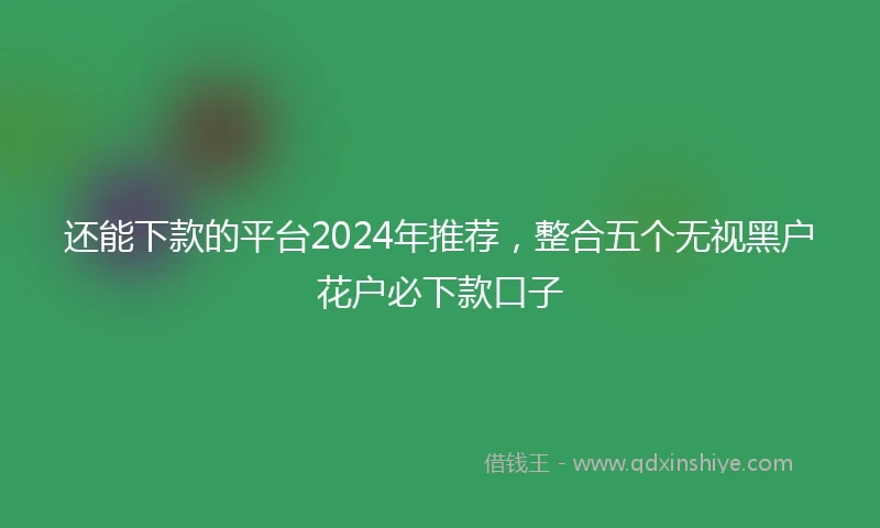 还能下款的平台2024年推荐，整合五个无视黑户花户必下款口子