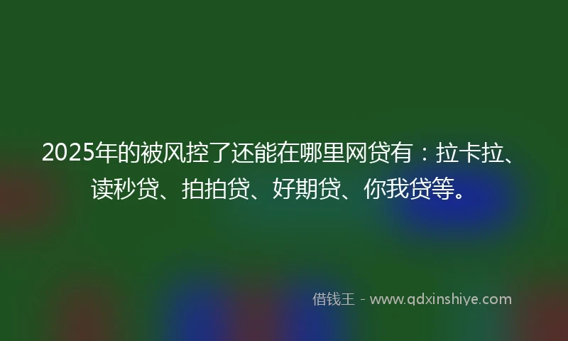 2025年的被风控了还能在哪里网贷有：拉卡拉、读秒贷、拍拍贷、好期贷、你我贷等。