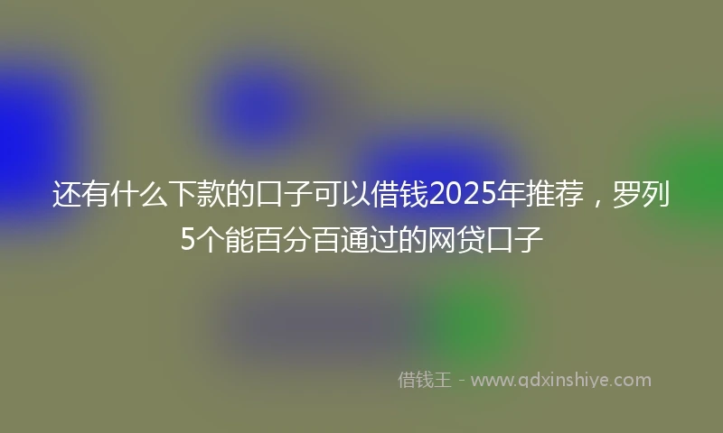 还有什么下款的口子可以借钱2025年推荐，罗列5个能百分百通过的网贷口子