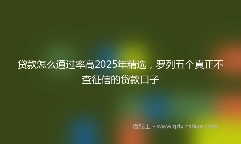 贷款怎么通过率高2025年精选，罗列五个真正不查征信的贷款口子