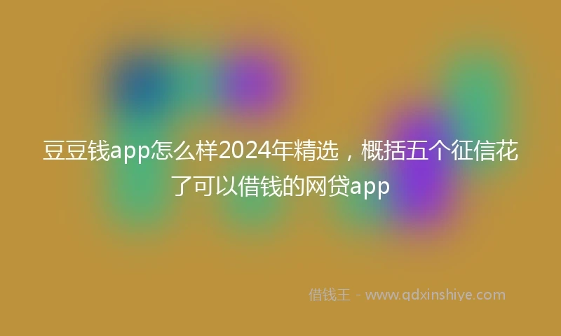 豆豆钱app怎么样2024年精选，概括五个征信花了可以借钱的网贷app