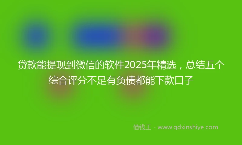 贷款能提现到微信的软件2025年精选，总结五个综合评分不足有负债都能下款口子