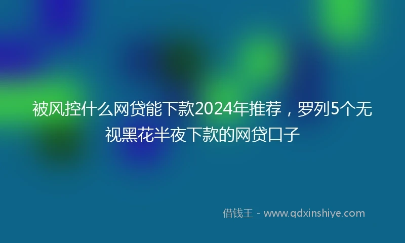 被风控什么网贷能下款2024年推荐，罗列5个无视黑花半夜下款的网贷口子