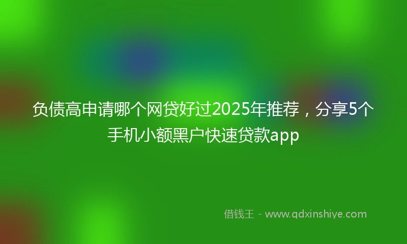 负债高申请哪个网贷好过2025年推荐，分享5个手机小额黑户快速贷款app
