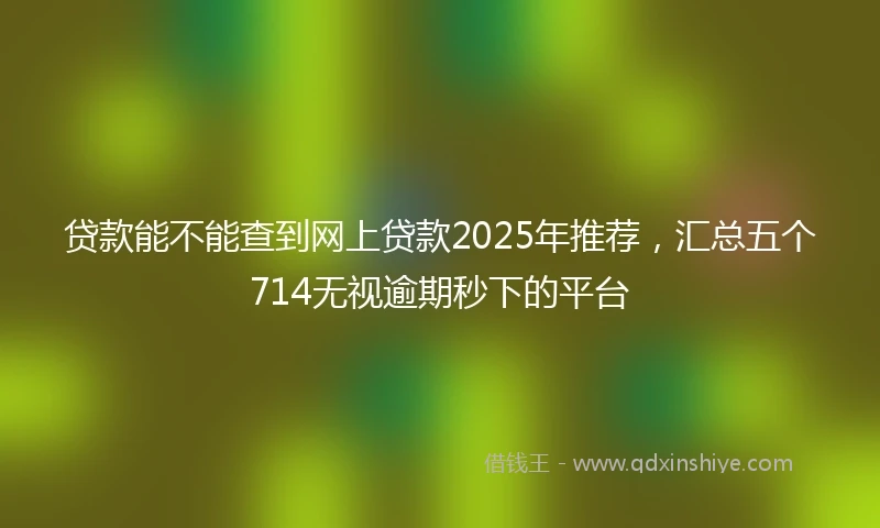 贷款能不能查到网上贷款2025年推荐，汇总五个714无视逾期秒下的平台