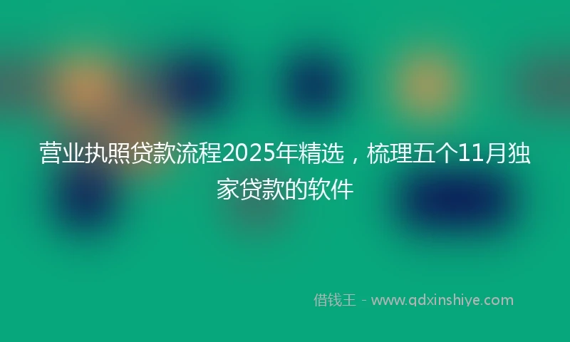营业执照贷款流程2025年精选，梳理五个11月独家贷款的软件